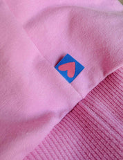 Double Heart Blue | Gewebtes Nähetikett
