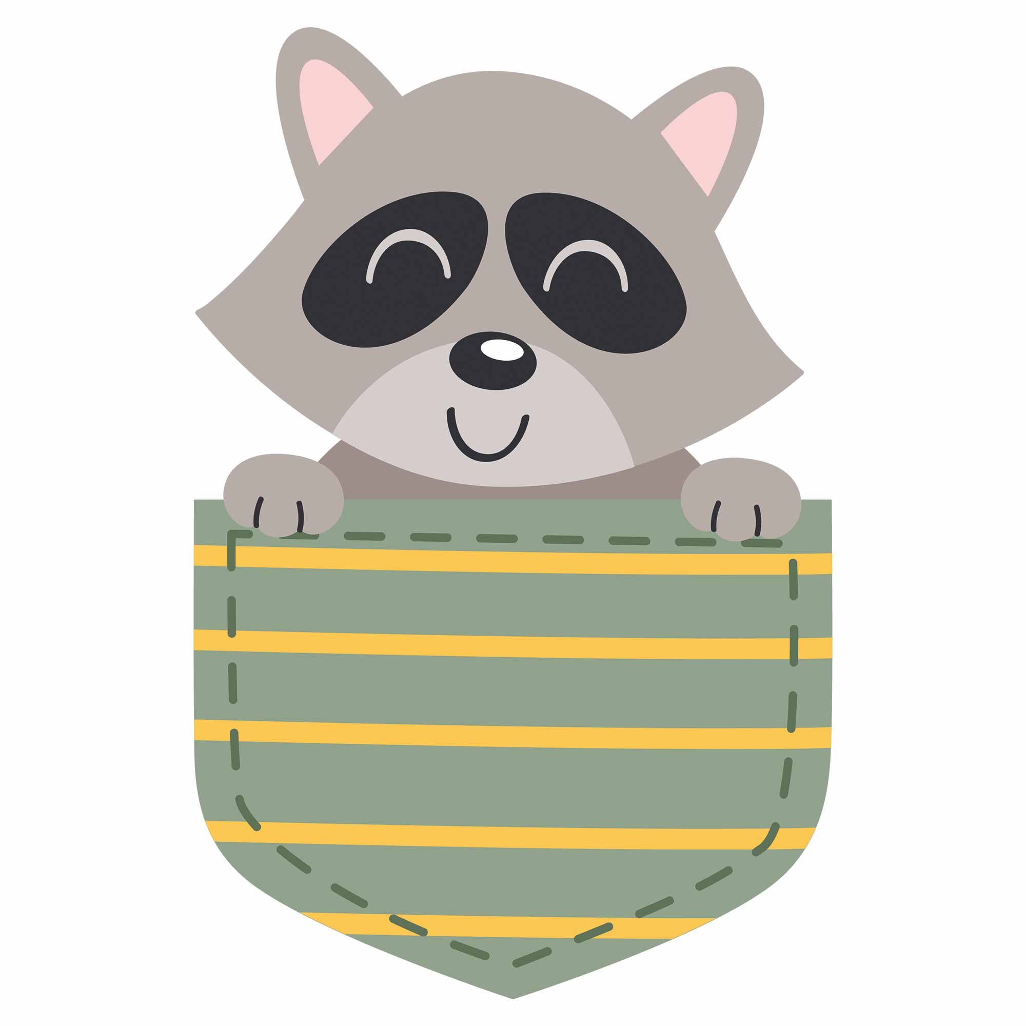 Waschbär - Pocket Fun | Bügelbild