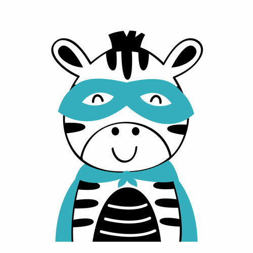 Zebra - Superheld | Bügelbild